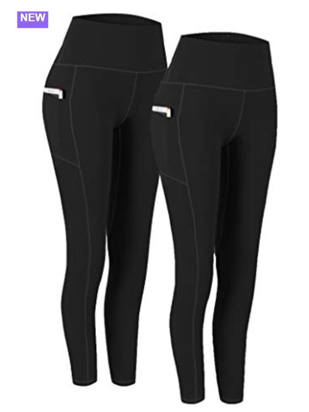 High Waist Yoga Pants with Pockets 2 Pack Workout Leggings Women